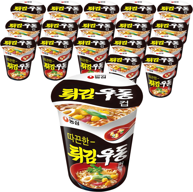 튀김우동 컵면, 62g, 18개