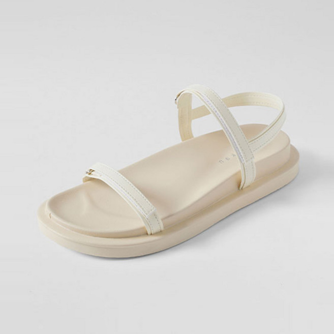 ChakanShoes 女款魔鬼氈束帶涼鞋 SDLTR2g122, 象牙白, 235mm
