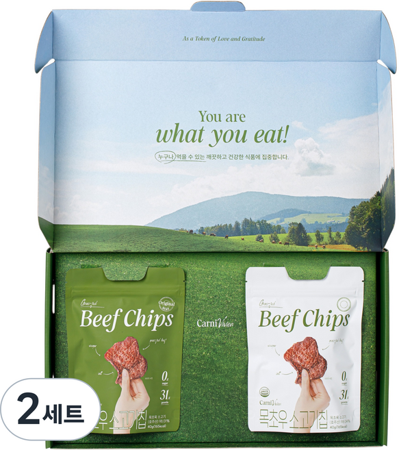 카니비비안 소고기칩 40g+ 오리지널 40g 선물세트, 2세트