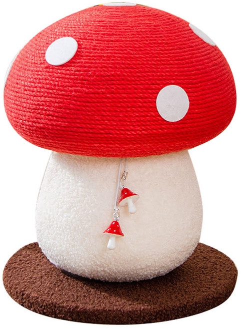 Skylife 蘑菇造型貓抓板 耐抓耐磨 穩固承重 環保劍麻, 紅色, 1個