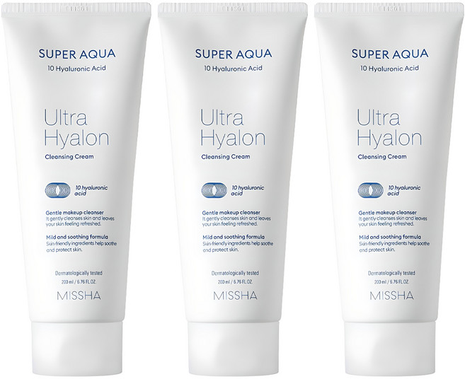 미샤 수퍼 아쿠아 울트라 히알론 클렌징 크림, 200ml, 3개