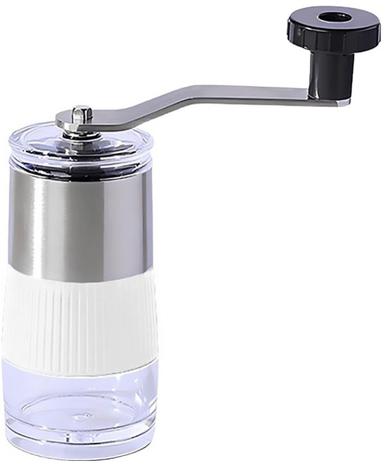 SUNORO 5檔粗細 迷你便攜 家用手動乾式食材研磨器 咖啡磨豆機, 白色, 30ml, 1個