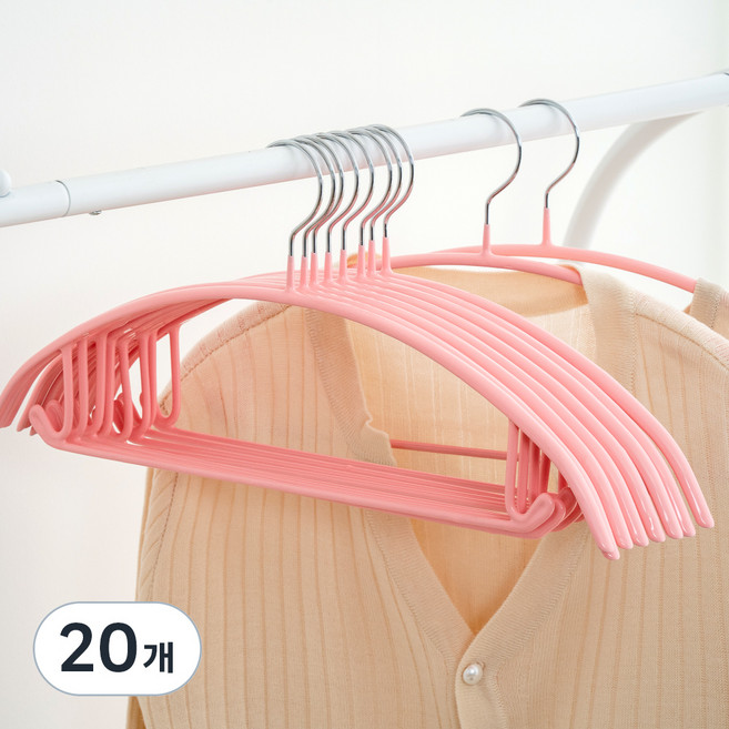 제이밀 논슬립 어깨뿔방지 옷걸이, 핑크, 20개