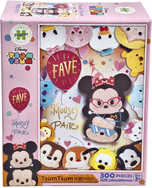 HUNDRED PICTURES 百耘圖 拼圖 HPD0300S-161 3歲以上適用 254g, 300片, Disney Tsum Tsum, 1盒