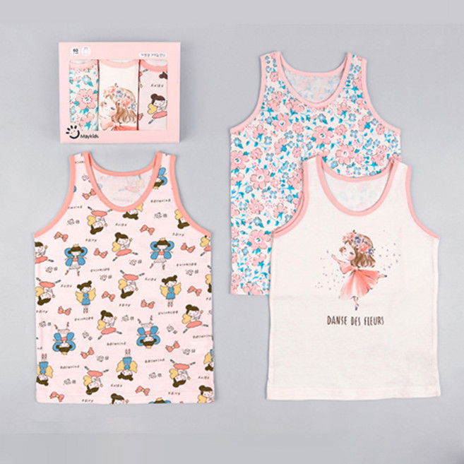 Maykids 女童款印花背心 3件組