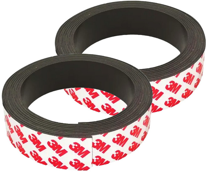 3M 背膠軟磁鐵 200cm x 30mm x 1.5mm, 2個, 黑色