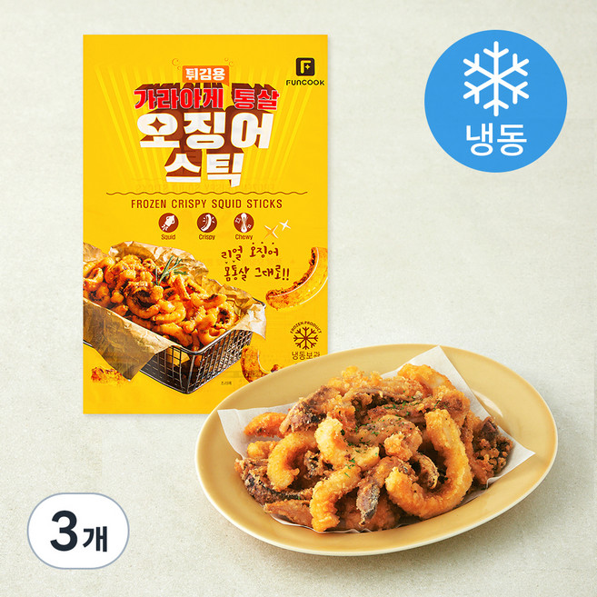 가라아게 통살 오징어 스틱 튀김용 (냉동), 1kg, 3개