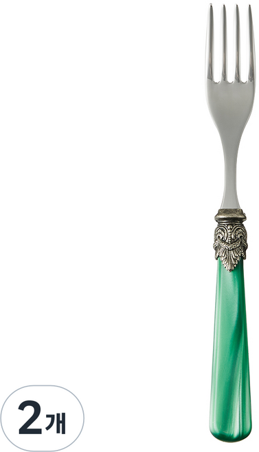 EME 나폴레옹 커트러리 디저트포크, 펄 그린, 2개