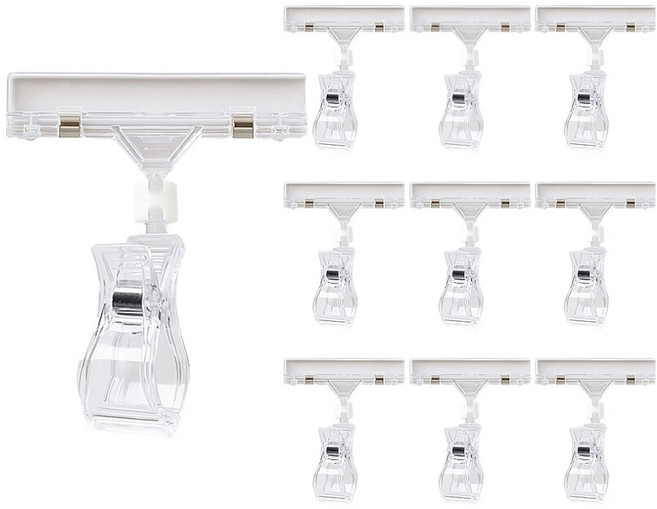 리빙망고 아크릴 쇼 POP 꽂이 투명, 10개