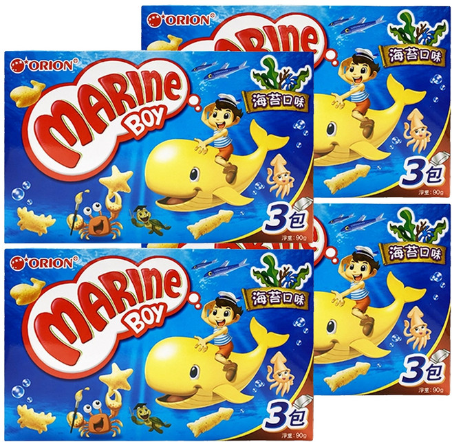 ORION 好麗友 好多魚餅乾 海苔口味, 90g, 4盒