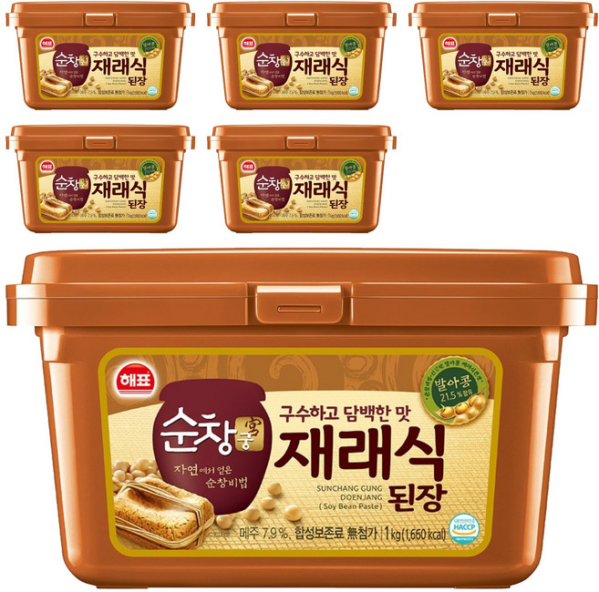 순창궁 재래식 된장, 1kg, 6개