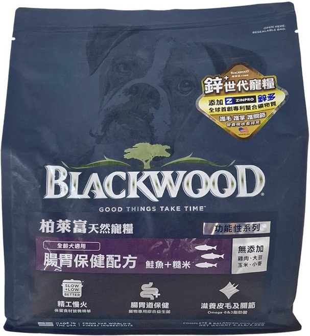 BLACKWOOD 全齡犬寵糧 腸胃保健配方 鮭魚糙米 滋養皮毛關節 2.0KG, 1袋, 2kg, 鮭魚 + 糙米