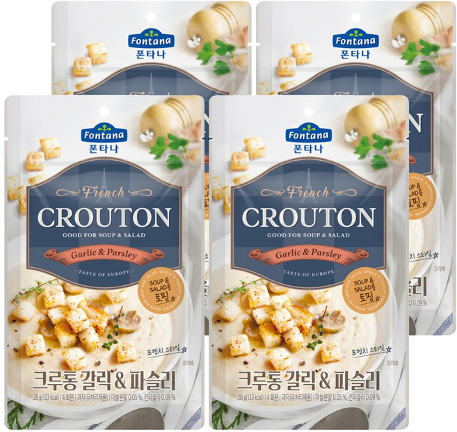 폰타나 프렌치 크루통 갈릭 & 파슬리, 28g, 4개