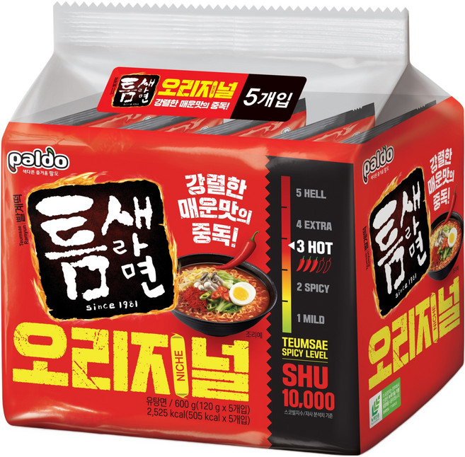 틈새라면 빨계떡 120g, 5개