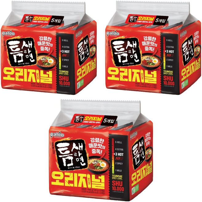 틈새라면 빨계떡 120g, 15개