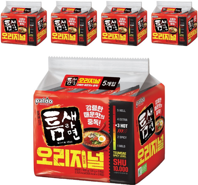틈새라면 빨계떡 120g, 25개