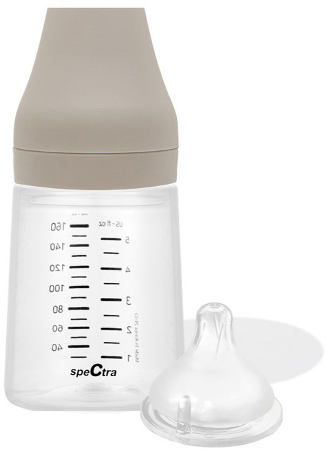 스펙트라 올셋 PP 젖병 젖꼭지 S 포함, 웜그레이, 160ml, 1개