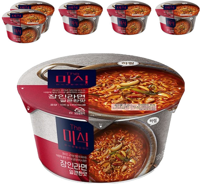 더미식 장인라면 얼큰한맛 컵 106g, 6개