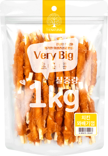 더내추럴 강아지 베리빅 육포, 치킨꽈배기껌, 1kg, 1개