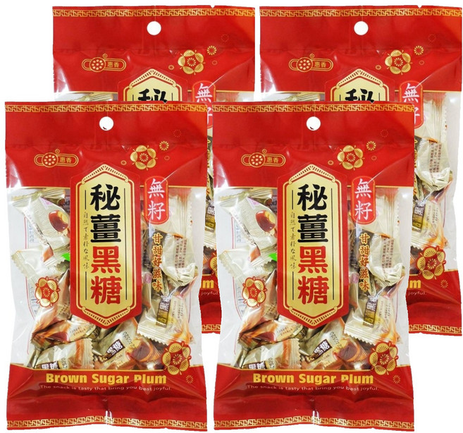 惠香 秘薑黑糖, 120g, 4袋