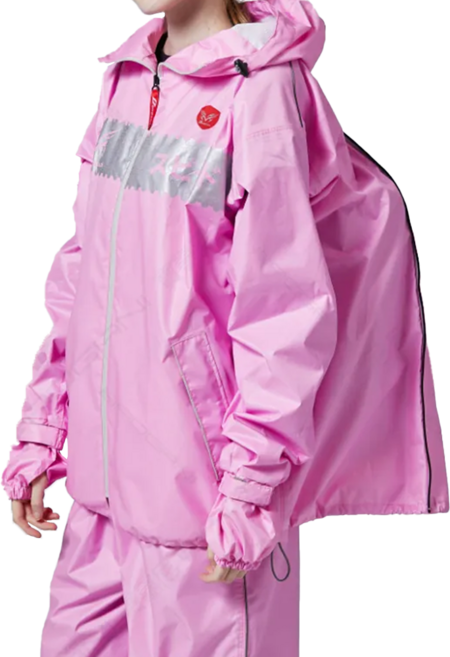 DongShen 東伸 領航者背包二件式雨衣 高領連身帽設計 雙拉鍊設計 背開延展設計 手套式雙層防水袖口, 粉色