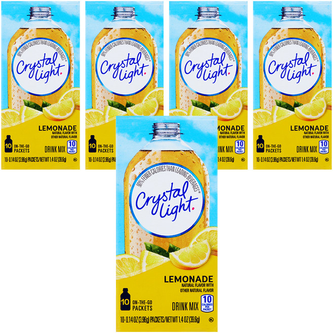 크리스탈라이트 레몬에이드 음료베이스 분말, 3.96g, 10개입, 5개, 3.96g