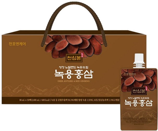 천심본 청정 뉴질랜드 녹용의힘 녹용홍삼즙, 80ml, 30개