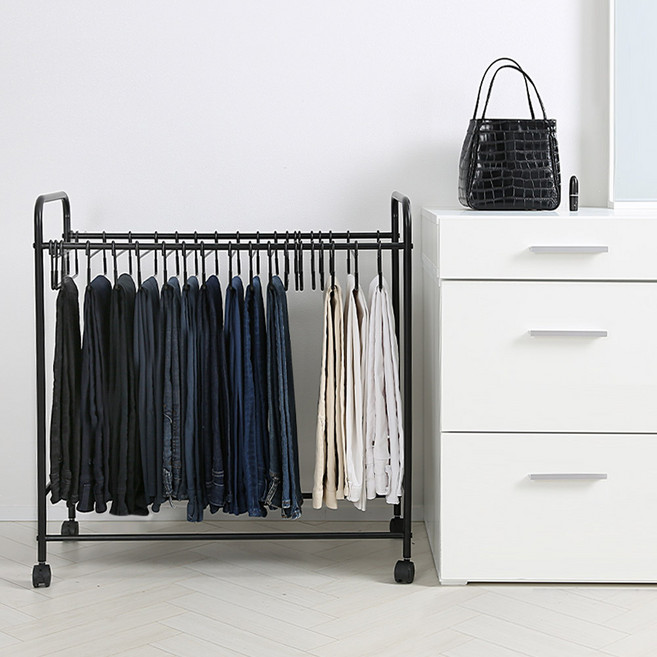 홈앤하우스 카트형 바지걸이, 블랙, 1개