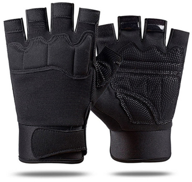 오토바이 반장갑 양손세트 K타입, 블랙