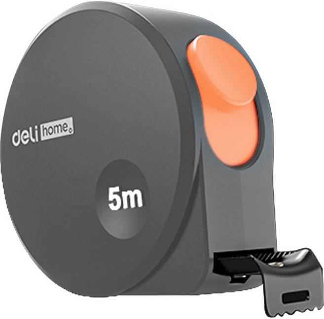 델리 홈시리즈 고정밀 탄소강 미끄럼방지 줄자 옐로우 5m HT8519C, 1개