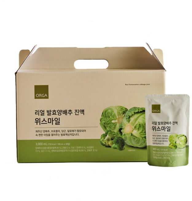 올가홀푸드 리얼 발효양배추액 위스마일, 100ml, 30개