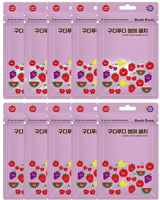 구디푸디 유아용 썸머패치 18p, 과일, 10개