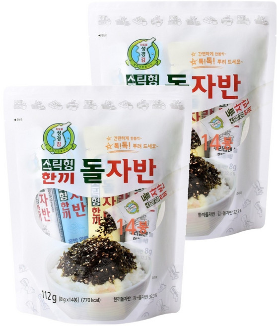 지도표성경 스틱형 한끼 돌자반 김 랜덤발송 14p, 112g, 2개