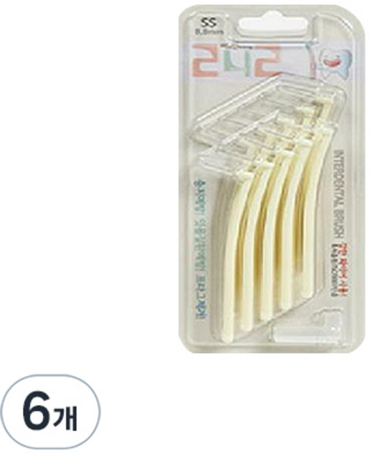 242 치간칫솔 L형 SS, 0.8mm, 10개입, 6개