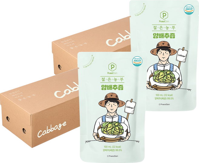 푸릇담 젊은농부 양배추즙, 3L, 2개