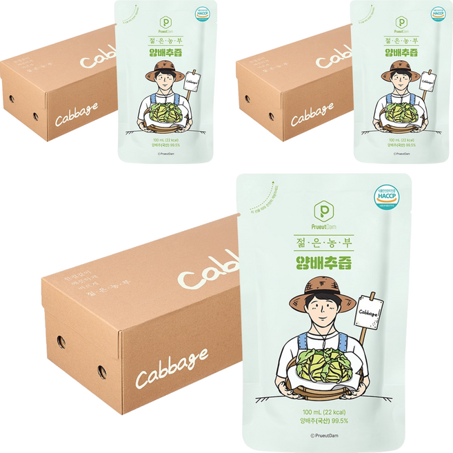 푸릇담 젊은농부 양배추즙, 3L, 3개