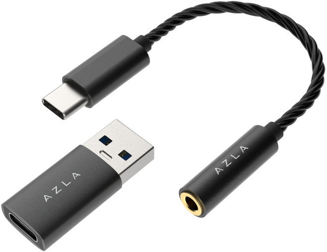 아즈라 고음질용 DAC 젠더, Smart DAC A100, 1개, 블랙