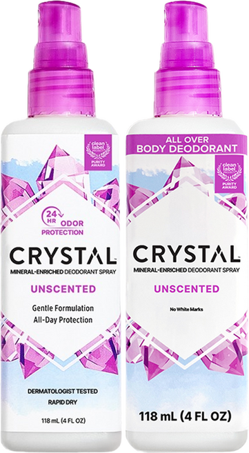 크리스탈 데오드란트 스프레이 무향, 118ml, 2개