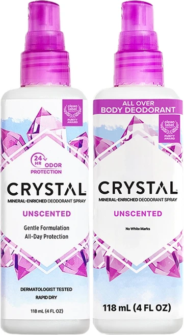 크리스탈 데오드란트 스프레이 무향, 118ml, 2개 - 쿠팡