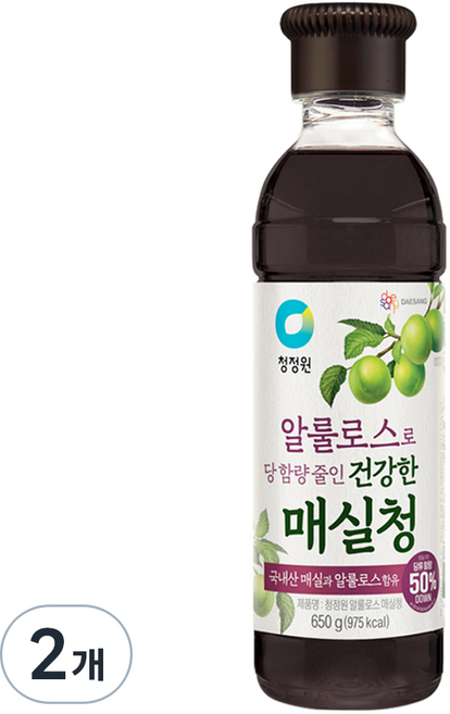 청정원 알룰로스 매실청, 650g, 2개