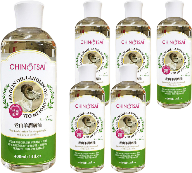 CHIN TSAI 橙采 老山羊潤膚油, 400ml, 6瓶