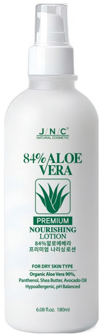 JNC 알로에베라 84%알로에베라 프리미엄 나리싱로션, 180ml, 1개