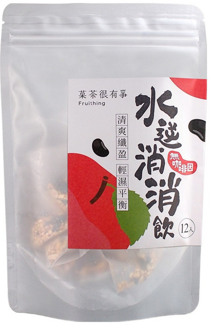 Fruithing 菓茶很有事 無果乾系列 無咖啡因 水逆消消飲, 5g, 12個, 1包
