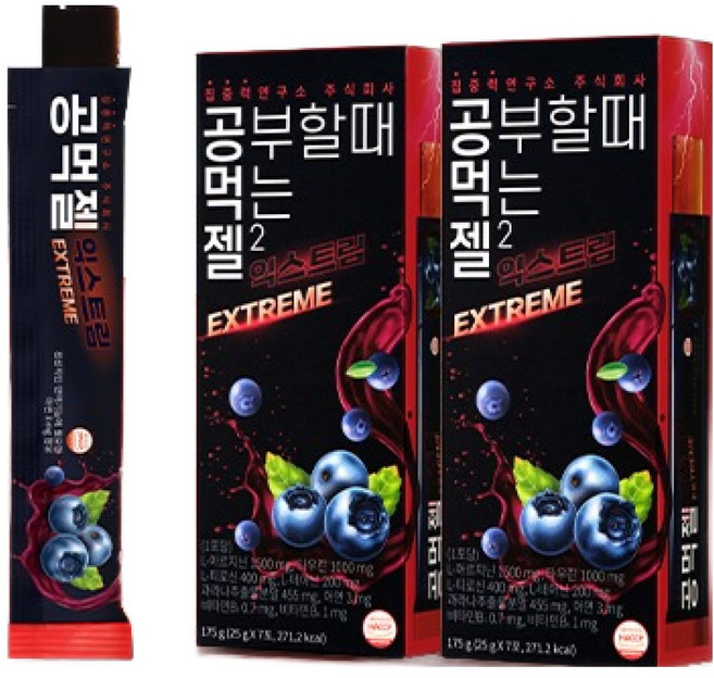 공부할때먹는젤2 2 익스트림 집중력연구소, 2개, 175g