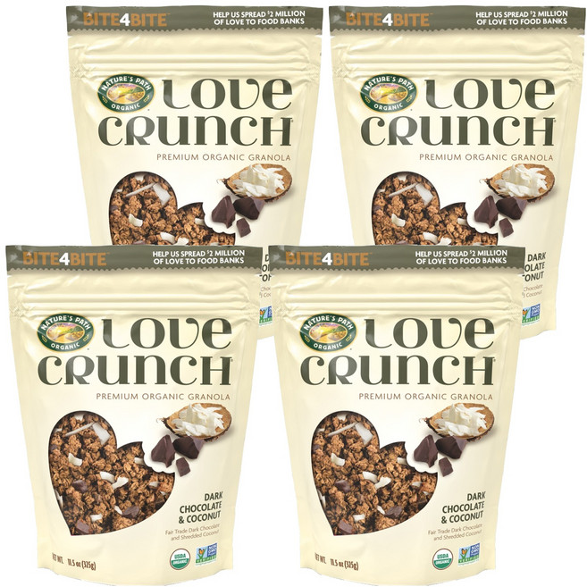 러브크런치 다크초코 코코넛, 325g, 4개