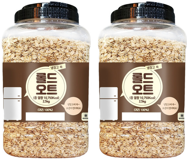 냉장고 쏙 롤드 오트, 2.5kg, 2개