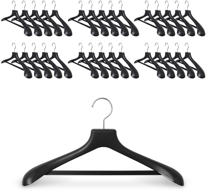 씨인크 어깨뿔방지 정장 옷걸이, 블랙, 50개