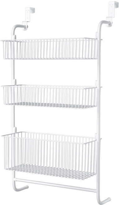 코멧 홈 3단 다용도 문걸이 수납선반, 화이트, 1개