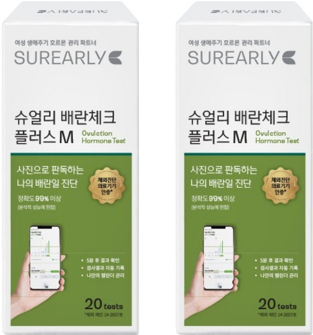 슈얼리 배란 테스트 스트립, 20개입, 2개