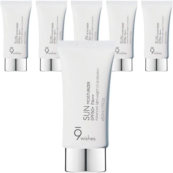 나인위시스 썬 모이스처라이저 SPF50+ PA+++, 50ml, 6개 - 쿠팡